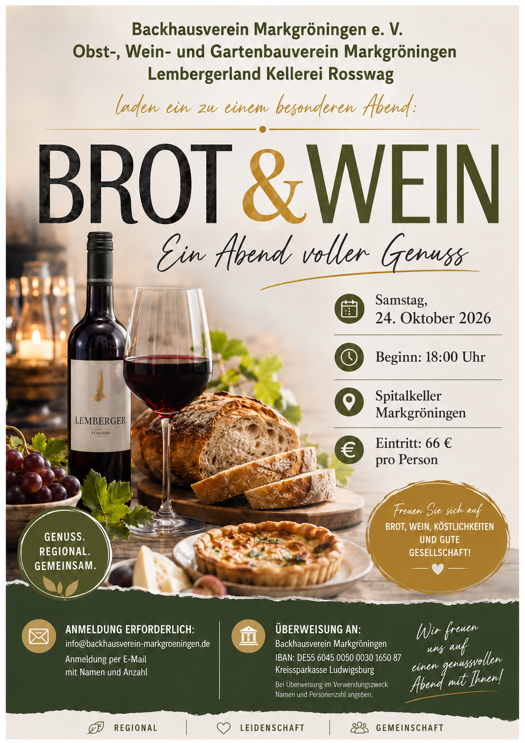 Plakat Brot und Wein 2026